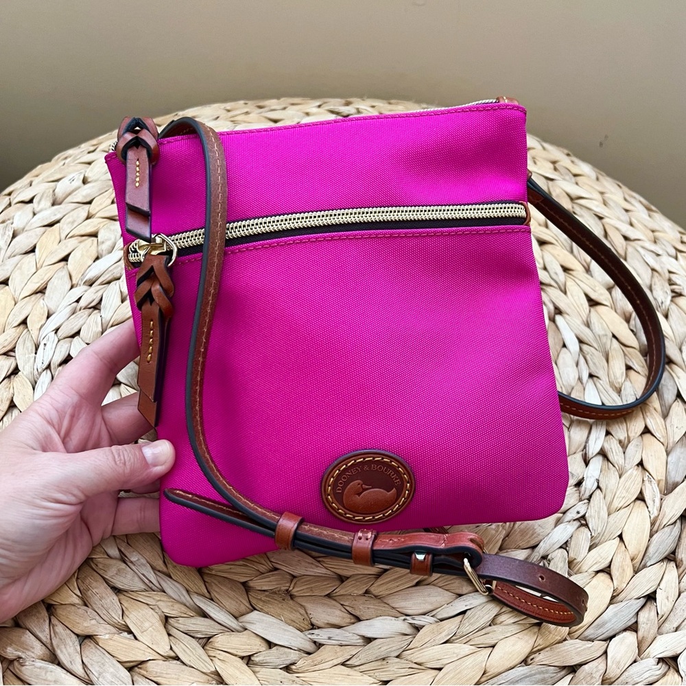 Dooney&Bourke magenta fuchsia pink canvas crossbody